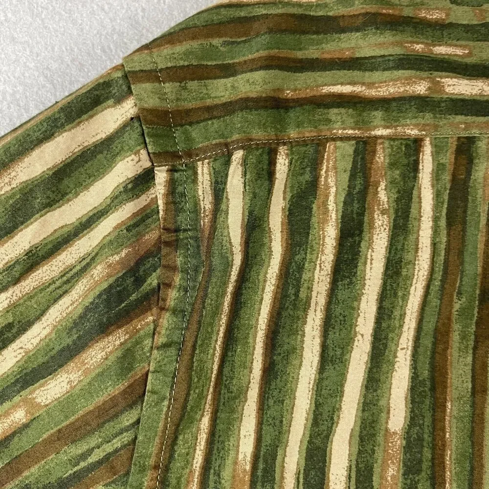 Banana Republic Shirt Mens XL Slim Fit Organic‎ Cotton Button Up Striped Eco NWT